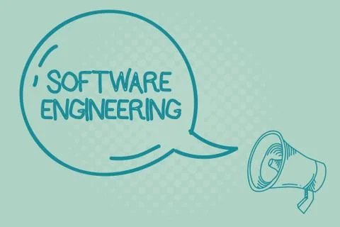 Text sign showing Software Engineering. Conceptual photo Program Development  Stockillustratie