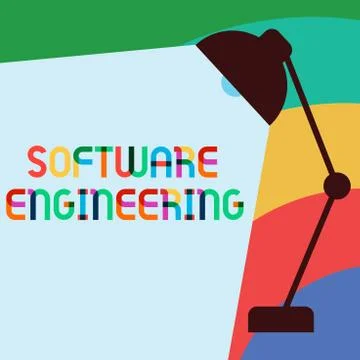 Text sign showing Software Engineering. Conceptual photo Program Development in 스톡 일러스트