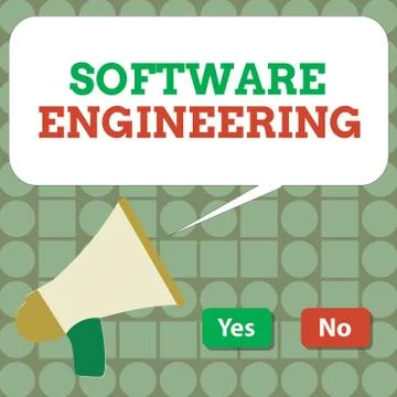 Text sign showing Software Engineering. Conceptual photo Program Development in Stockillustratie