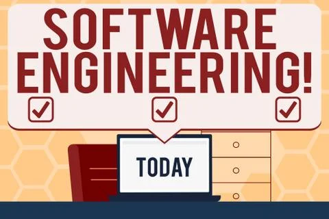 Text sign showing Software Engineering. Conceptual photo apply engineering to 스톡 일러스트