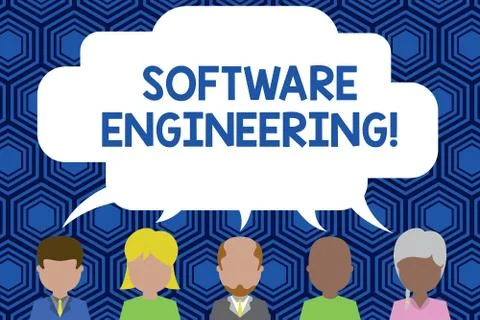 Text sign showing Software Engineering. Conceptual photo Program Development in 스톡 일러스트