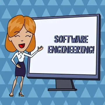 Text sign showing Software Engineering. Conceptual photo Program Development in Stockillustratie