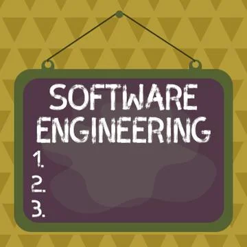 Text sign showing Software Engineering. Conceptual photo apply engineering to Stock Illustration