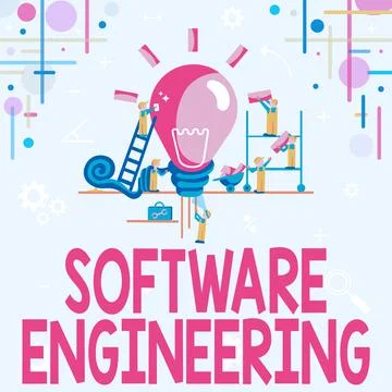 Text sign showing Software Engineering. Business overview Program Development in イラスト素材