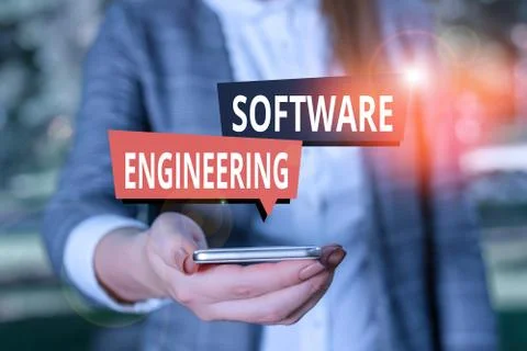 Text sign showing Software Engineering. Conceptual photo apply engineering to Foto stock