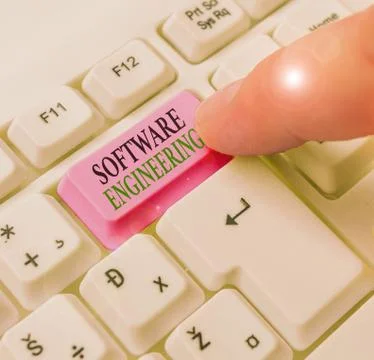 Text sign showing Software Engineering. Conceptual photo apply engineering to Foto stock