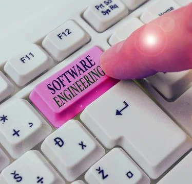 Text sign showing Software Engineering. Conceptual photo apply engineering to Foto stock