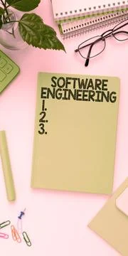 Text sign showing Software Engineering. Word for Program Development in Stock Photos