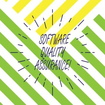Text sign showing Software Quality Assurance. Conceptual photo Ensuring quality Stock Illustration