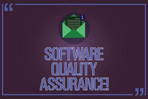 Text sign showing Software Quality Assurance. Conceptual photo Ensuring quality Stock-Illustration