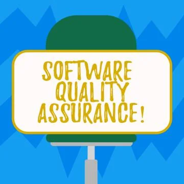 Text sign showing Software Quality Assurance. Conceptual photo Ensuring quality Stock-Illustration