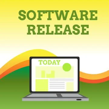 Text sign showing Software Release. Conceptual photo sum of stages of Stockillustratie