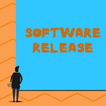 Text sign showing Software Release. Conceptual photo sum of stages of Stockillustratie
