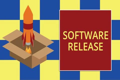 Text sign showing Software Release. Conceptual photo sum of stages of 库存插图