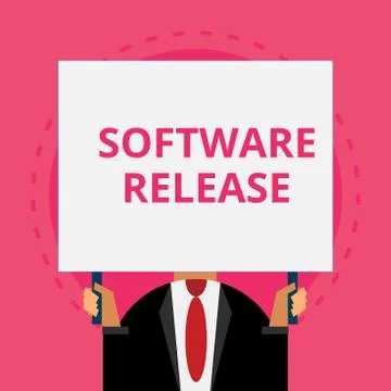 Text sign showing Software Release. Conceptual photo sum of stages of 库存插图