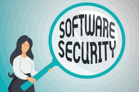 Text sign showing Software Security. Word for implemented to protect software Stock Illustration