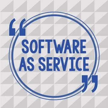 Text sign showing Software As Service. Conceptual photo On Demand licensed on Illustrazione stock