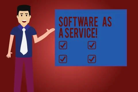 Text sign showing Software As A Service. Conceptual photo Mobile apps and イラスト素材