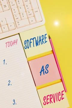 Text sign showing Software As Service. Conceptual photo On Deanalysisd licensed Foto stock