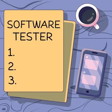 Text sign showing Software Tester. Business approach implemented to protect Illustrazione stock