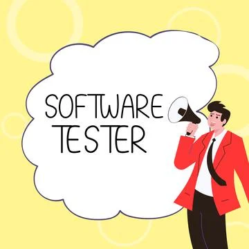 Text sign showing Software Tester. Business showcase implemented to protect Stock Illustration