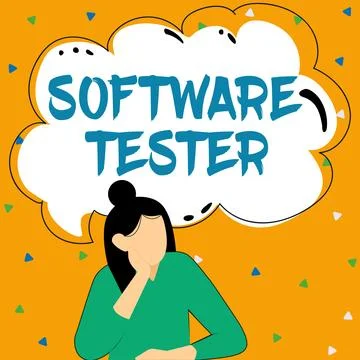 Text sign showing Software Tester. Business concept implemented to protect Stock Illustration