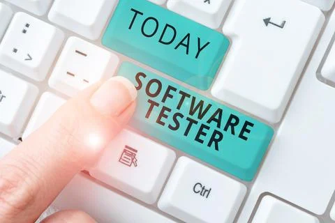 Text sign showing Software Tester. Internet Concept implemented to protect Foto stock