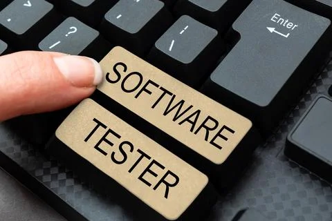 Text sign showing Software Tester. Business concept implemented to protect Foto stock