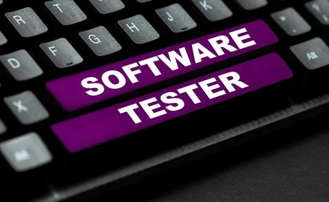 Text sign showing Software Tester. Conceptual photo implemented to protect Foto stock