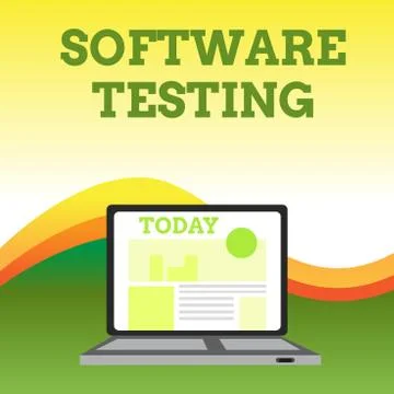 Text sign showing Software Testing. Conceptual photo investigation provide Stock-Illustration