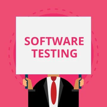 Text sign showing Software Testing. Conceptual photo investigation provide Stock Illustration