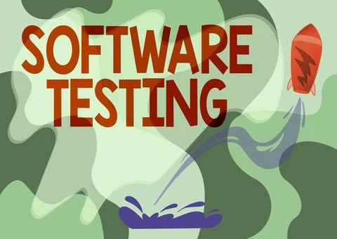 Text sign showing Software Testing. Conceptual photo evaluate the functionality Illustrazione stock