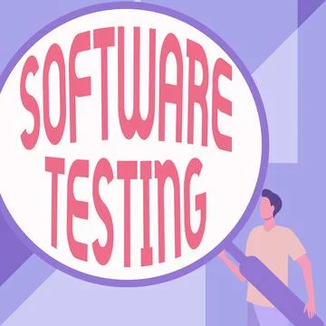 Text sign showing Software Testing. Business showcase evaluate the functionality Illustrazione stock