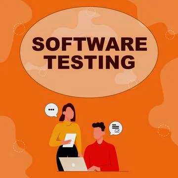 Text sign showing Software Testing. Business showcase investigation provide Illustrazione stock