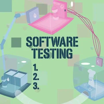 Text sign showing Software Testing. Internet Concept investigation provide Illustrazione stock