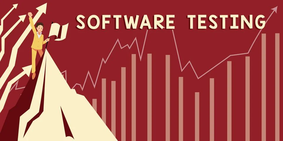 Text sign showing Software Testing. Conceptual photo greet advertiser that Stock Illustration