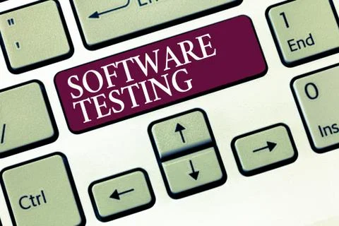 Text sign showing Software Testing. Conceptual photo investigation provide 写真素材