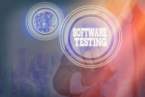 Text sign showing Software Testing. Conceptual photo activity to check whether 库存照片