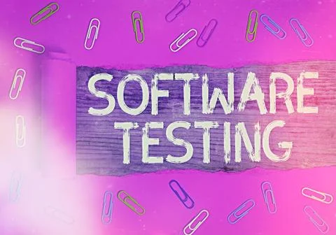 Text sign showing Software Testing. Conceptual photo activity to check whether Stock Photos