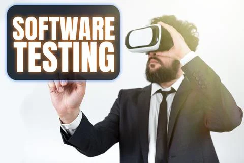 Text sign showing Software Testing. Business overview activity to check whether Stock-Fotos