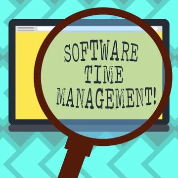 Text sign showing Software Time Management. Conceptual photo Tools used to Ilustração Stock