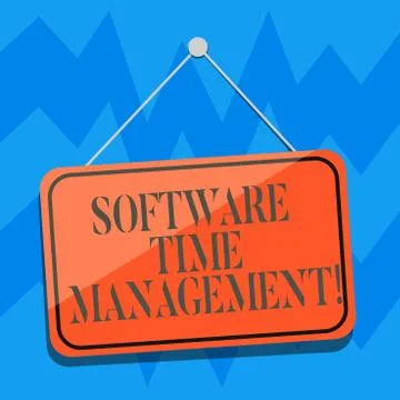 Text sign showing Software Time Management. Conceptual photo Tools used to Ilustração Stock
