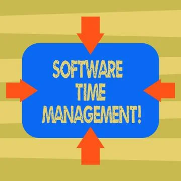 Text sign showing Software Time Management. Conceptual photo Tools used to Ilustração Stock
