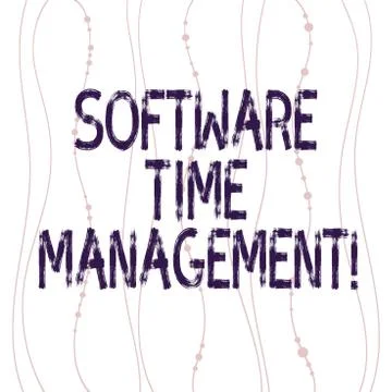 Text sign showing Software Time Management. Conceptual photo Tools used to Ilustração Stock