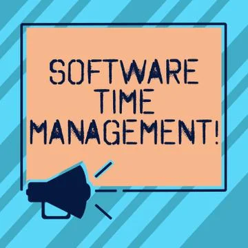 Text sign showing Software Time Management. Conceptual photo Tools used to Ilustração Stock