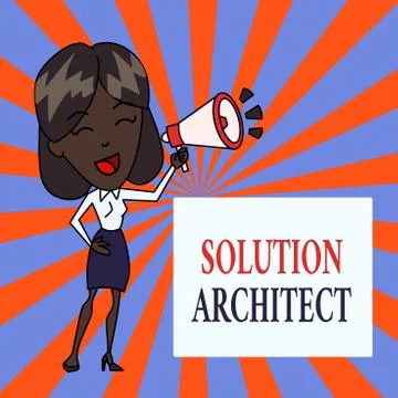 Text sign showing Solution Architect. Conceptual photo Design applications or Stock Illustration