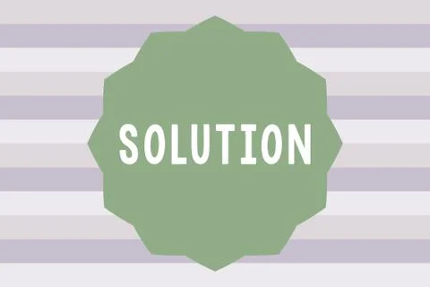 Text sign showing Solution. Conceptual photo means of solving problem or dealing Stock Illustration