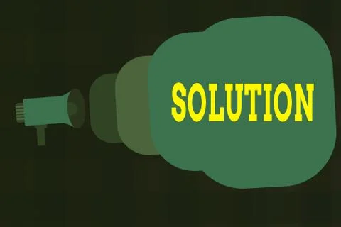 Text sign showing Solution. Conceptual photo a means of solving a problem or Stock Illustration