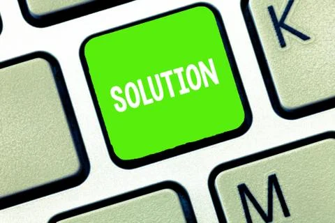 Text sign showing Solution. Conceptual photo means of solving problem or dealing Foto stock