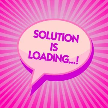 Text sign showing Solution Is Loading.... Conceptual photo thinking of way to Illustrazione stock